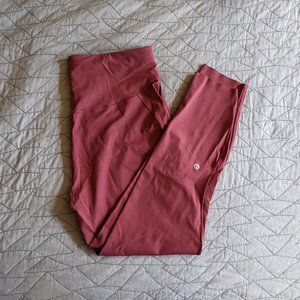 Red Lululemon Base Pace Tights, 25" Inseam, Size 12